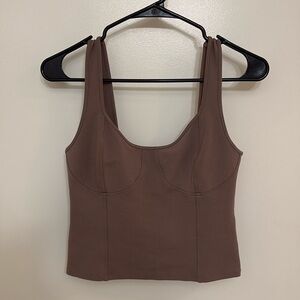 Abercrombie Taupe Ponte Corset Top - size S